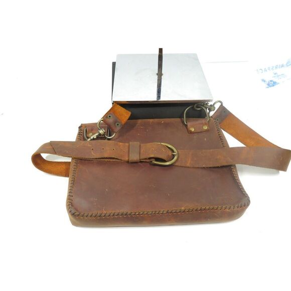 Wolf River The Hilda Crossbody Bag Hand Sewn Brown Leather Satchel Unisex - Picture 9 of 9